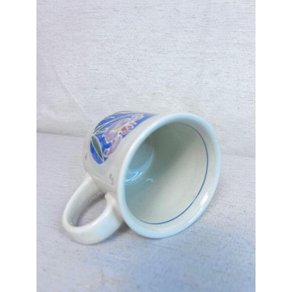 Hand-Painted Iris‎ Mug | Studio Pottery Coffee Cup | Floral Ceramic Drinkware - Picture 8 of 8